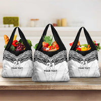 New Zealand Koru Fern Custom Grocery Bag Simple Taniko Motif