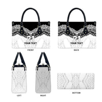 New Zealand Koru Fern Custom Leather Bag Simple Taniko Motif - Polynesian Pride