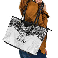 New Zealand Koru Fern Custom Leather Tote Bag Simple Taniko Motif