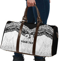New Zealand Koru Fern Custom Travel Bag Simple Taniko Motif - Polynesian Pride