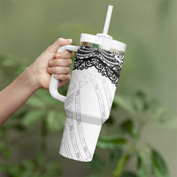 New Zealand Koru Fern Custom Tumbler With Handle Simple Taniko Motif