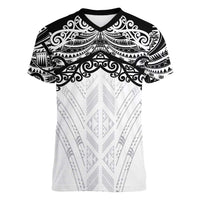 New Zealand Koru Fern Custom Women V-Neck T-Shirt Simple Taniko Motif