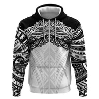 New Zealand Koru Fern Custom Zip Hoodie Simple Taniko Motif