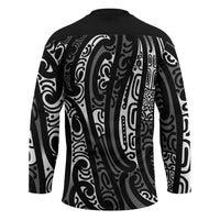 New Zealand Maori Taniko Hockey Jersey Black Kowhaiwhai Puhoro - Polynesian Pride