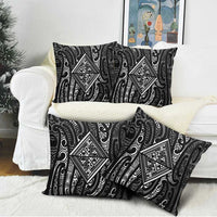 New Zealand Maori Taniko Pillow Cover Black Kowhaiwhai Puhoro - Polynesian Pride