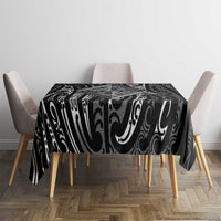New Zealand Maori Taniko Tablecloth Black Kowhaiwhai Puhoro