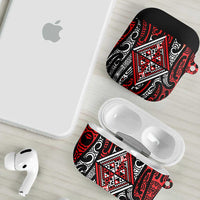 New Zealand Maori Taniko AirPods Case Red Kowhaiwhai Puhoro - Polynesian Pride
