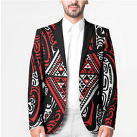 New Zealand Maori Taniko Blazer Red Kowhaiwhai Puhoro - Polynesian Pride