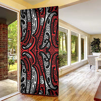 New Zealand Maori Taniko Door Cover Red Kowhaiwhai Puhoro - Polynesian Pride