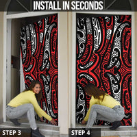 New Zealand Maori Taniko Door Cover Red Kowhaiwhai Puhoro - Polynesian Pride