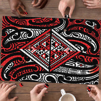 New Zealand Maori Taniko Puzzle Red Kowhaiwhai Puhoro - Polynesian Pride