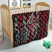 New Zealand Maori Taniko Quilt Red Kowhaiwhai Puhoro