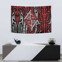 New Zealand Maori Taniko Tapestry Red Kowhaiwhai Puhoro