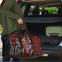 New Zealand Maori Taniko Travel Bag Red Kowhaiwhai Puhoro - Polynesian Pride