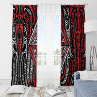 New Zealand Maori Taniko Window Curtain Red Kowhaiwhai Puhoro