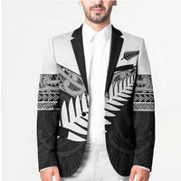 New Zealand Silver Fern Blazer Maori Koru Mixed Taniko Pattern - Polynesian Pride