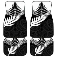 New Zealand Silver Fern Car Mats Maori Koru Mixed Taniko Pattern