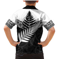 New Zealand Silver Fern Family Matching Mermaid Dress and Hawaiian Shirt Maori Koru Mixed Taniko Pattern