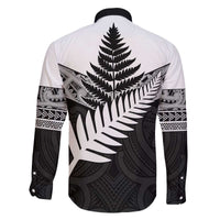 New Zealand Silver Fern Family Matching Off The Shoulder Long Sleeve Dress and Hawaiian Shirt Maori Koru Mixed Taniko Pattern