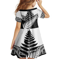New Zealand Silver Fern Family Matching Off Shoulder Maxi Dress and Hawaiian Shirt Maori Koru Mixed Taniko Pattern