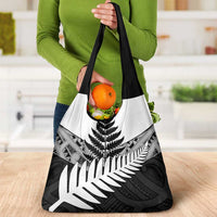 New Zealand Silver Fern Grocery Bag Maori Koru Mixed Taniko Pattern