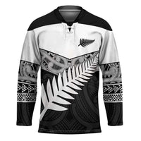 New Zealand Silver Fern Hockey Jersey Maori Koru Mixed Taniko Pattern LT9 Unisex White - Polynesian Pride