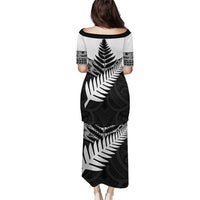 New Zealand Silver Fern Puletasi Maori Koru Mixed Taniko Pattern