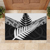 New Zealand Silver Fern Rubber Doormat Maori Koru Mixed Taniko Pattern