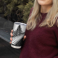 New Zealand Silver Fern Tumbler Cup Maori Koru Mixed Taniko Pattern