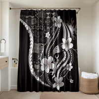 Samoa Siapo Tribal Pattern Bathroom Set Black Polynesian Plumeria Tapa Motif LT9 Shower Curtain Only Black - Polynesian Pride