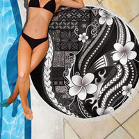 Samoa Siapo Tribal Pattern Beach Blanket Black Polynesian Plumeria Tapa Motif LT9 - Polynesian Pride