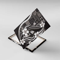Samoa Siapo Tribal Pattern Canvas Wall Art Black Polynesian Plumeria Tapa Motif LT9 With Frame Black - Polynesian Pride
