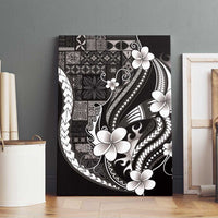 Samoa Siapo Tribal Pattern Canvas Wall Art Black Polynesian Plumeria Tapa Motif LT9 - Polynesian Pride