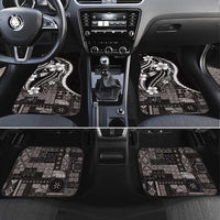 Samoa Siapo Tribal Pattern Car Mats Black Polynesian Plumeria Tapa Motif LT9 Set 4pcs Black - Polynesian Pride