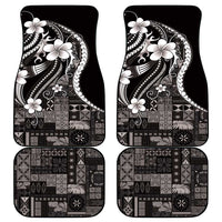 Samoa Siapo Tribal Pattern Car Mats Black Polynesian Plumeria Tapa Motif LT9 - Polynesian Pride