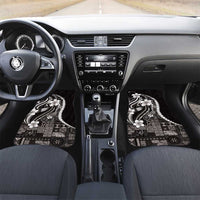 Samoa Siapo Tribal Pattern Car Mats Black Polynesian Plumeria Tapa Motif LT9 Set 2pcs - Front Black - Polynesian Pride