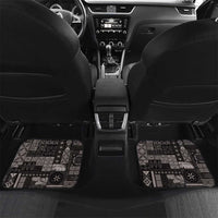Samoa Siapo Tribal Pattern Car Mats Black Polynesian Plumeria Tapa Motif LT9 Set 2pcs - Back Black - Polynesian Pride