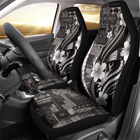 Samoa Siapo Tribal Pattern Car Seat Cover Black Polynesian Plumeria Tapa Motif LT9 - Polynesian Pride