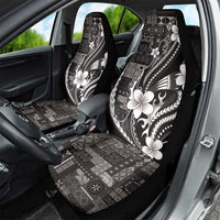 Samoa Siapo Tribal Pattern Car Seat Cover Black Polynesian Plumeria Tapa Motif LT9 - Polynesian Pride