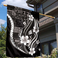 Samoa Siapo Tribal Pattern Garden Flag Black Polynesian Plumeria Tapa Motif LT9 - Polynesian Pride