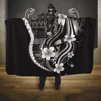 Samoa Siapo Tribal Pattern Hooded Blanket Black Polynesian Plumeria Tapa Motif LT9 - Polynesian Pride