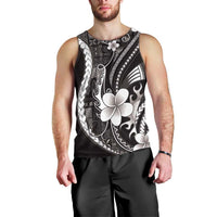 Samoa Siapo Tribal Pattern Men Tank Top Black Polynesian Plumeria Tapa Motif LT9 - Polynesian Pride