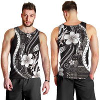 Samoa Siapo Tribal Pattern Men Tank Top Black Polynesian Plumeria Tapa Motif LT9 - Polynesian Pride