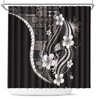 Samoa Siapo Tribal Pattern Shower Curtain Black Polynesian Plumeria Tapa Motif LT9 Black - Polynesian Pride