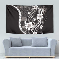 Samoa Siapo Tribal Pattern Tapestry Black Polynesian Plumeria Tapa Motif LT9 - Polynesian Pride