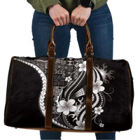 Samoa Siapo Tribal Pattern Travel Bag Black Polynesian Plumeria Tapa Motif LT9 Black - Polynesian Pride