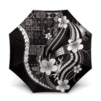 Samoa Siapo Tribal Pattern Umbrella Black Polynesian Plumeria Tapa Motif LT9 One Size Folded 11.42 inch Opened Diameter 37.4 inch Black - Polynesian Pride