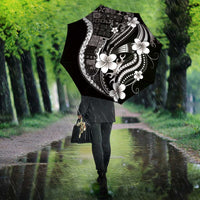 Samoa Siapo Tribal Pattern Umbrella Black Polynesian Plumeria Tapa Motif LT9 - Polynesian Pride