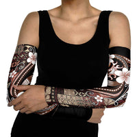 Samoa Siapo Tribal Pattern Arm Sleeves Brown Polynesian Plumeria Tapa Motif LT9 - Polynesian Pride