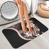 Samoa Siapo Tribal Pattern Bathroom Set Brown Polynesian Plumeria Tapa Motif LT9 - Polynesian Pride